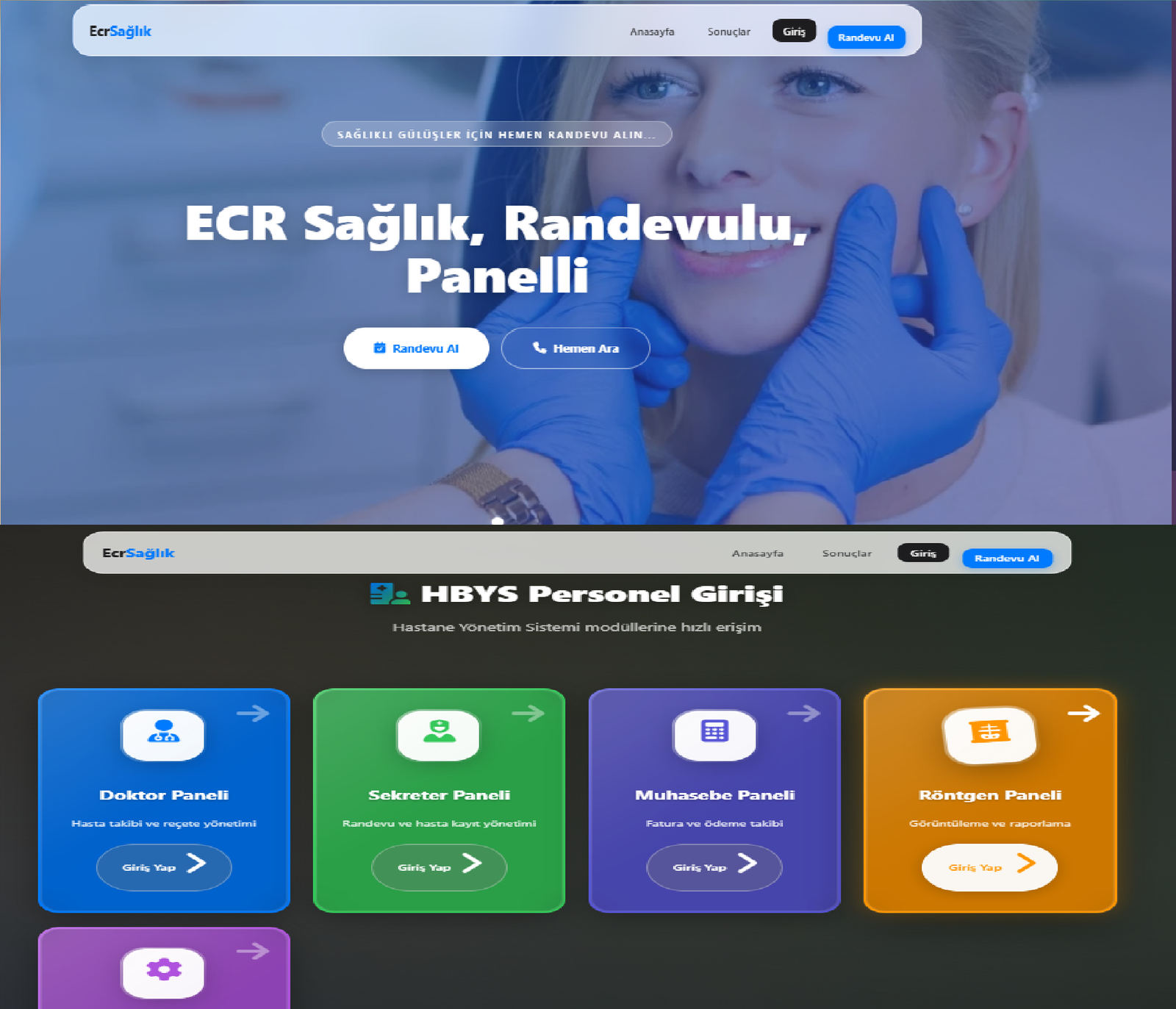 Randevulu Özel Hastane Web Site, Hbys